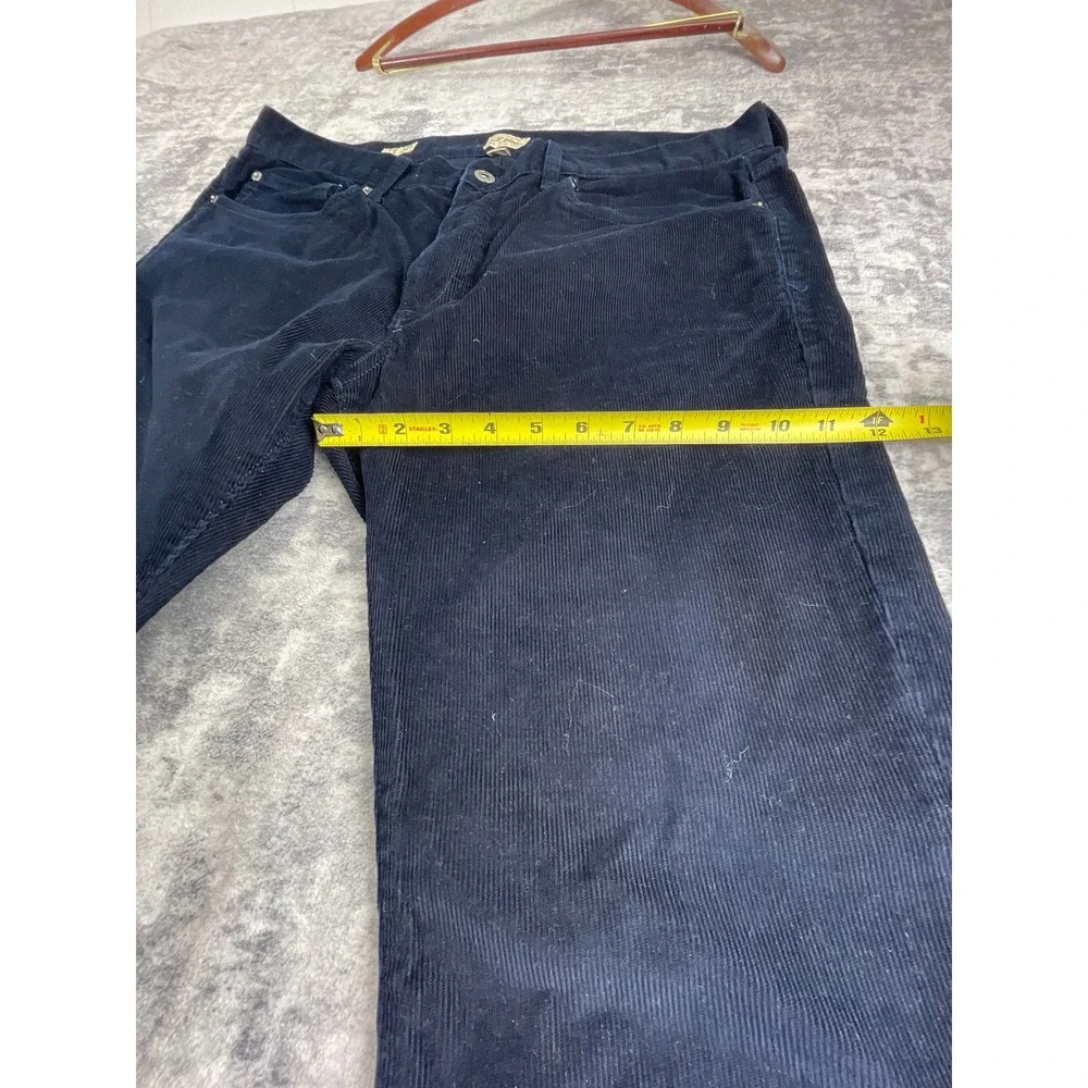 J. Crew Mens 35x32 484 Slim Fit Corduroy Pants Navy Blue Straight Cut Trousers